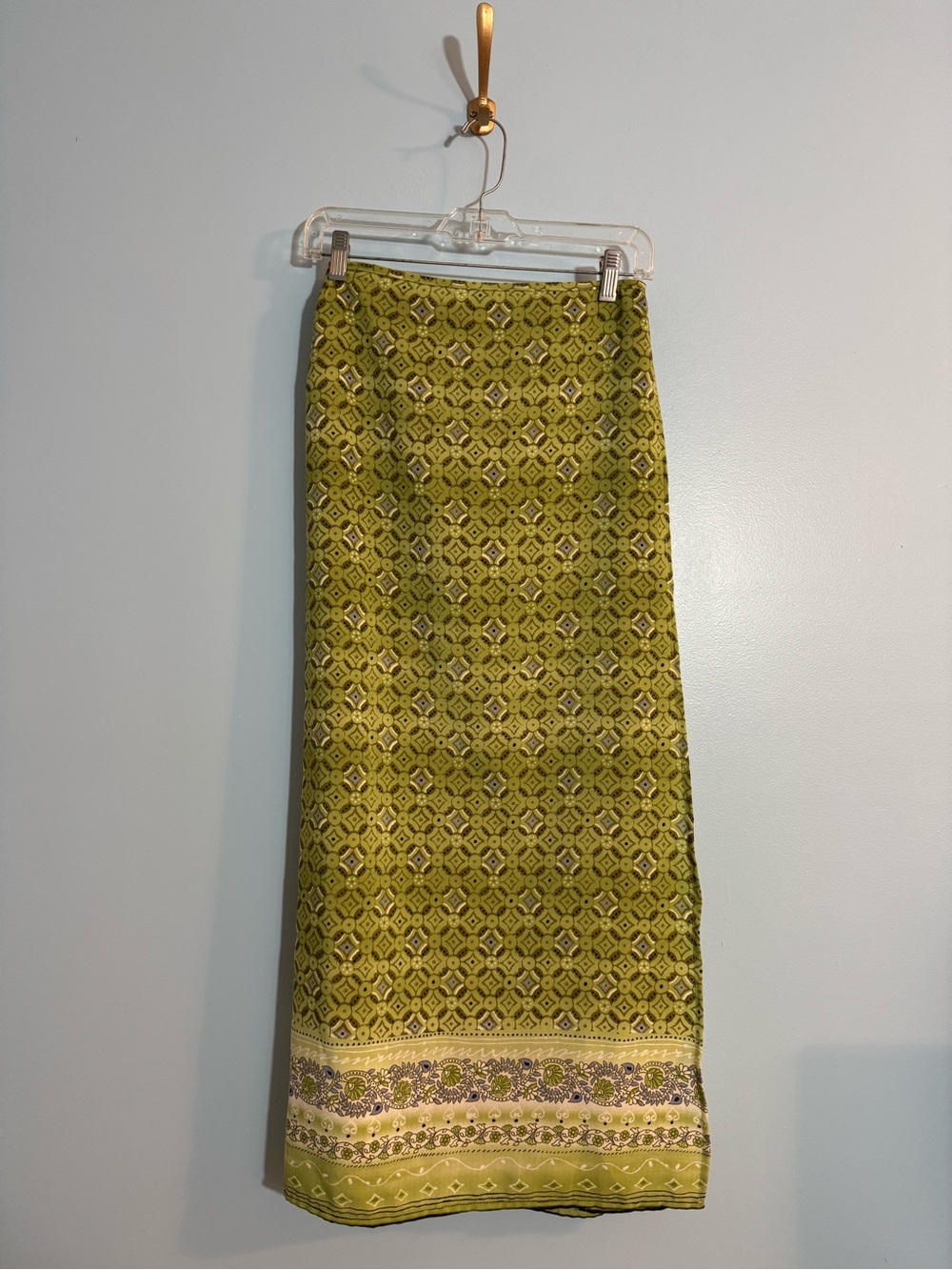 vintage y2k rue twenty one maxi green wrap skirt size S